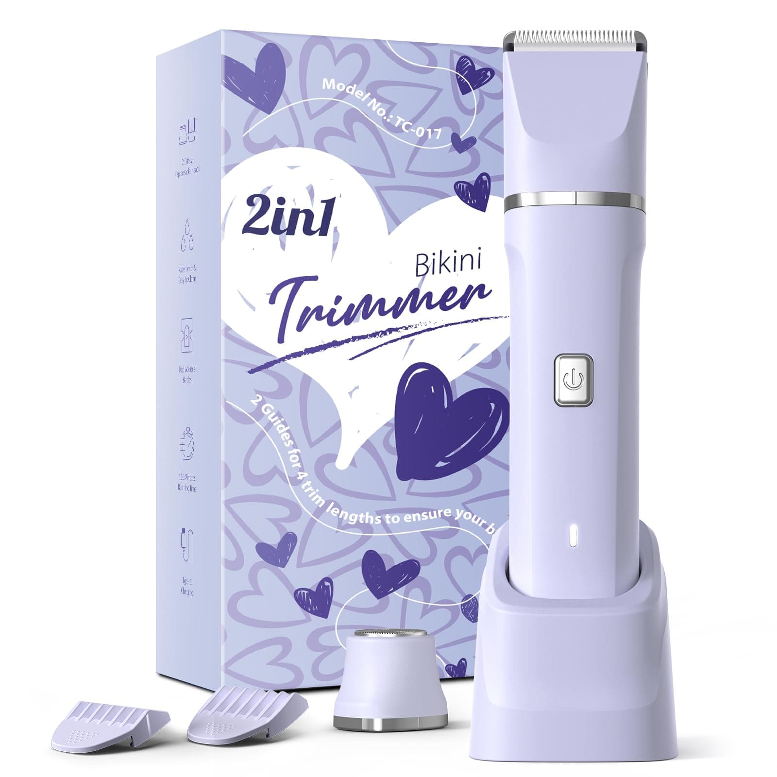 Risina purple electric shaver with guards