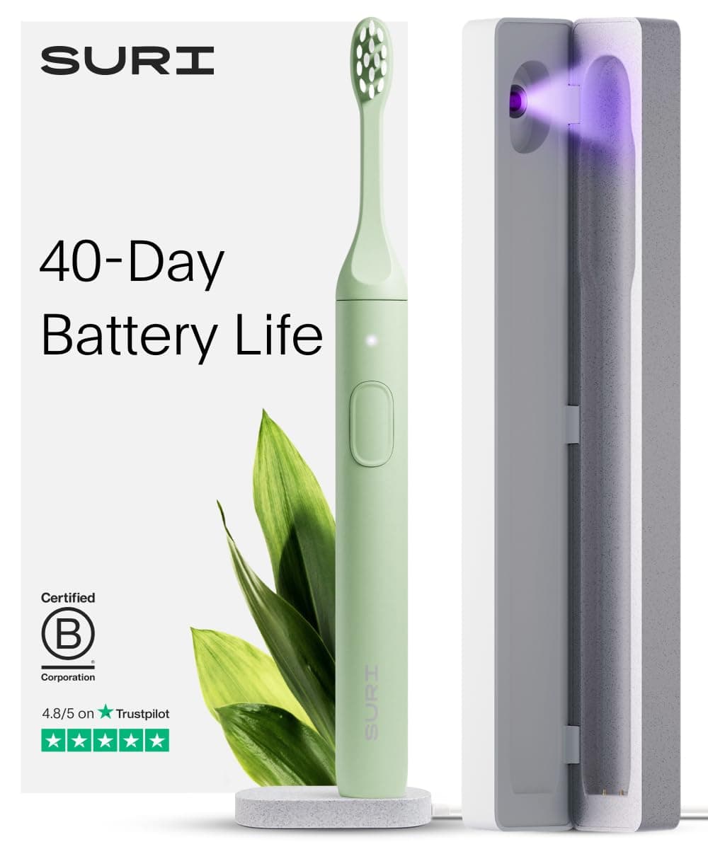SURI electric toothbrush and UV travel case