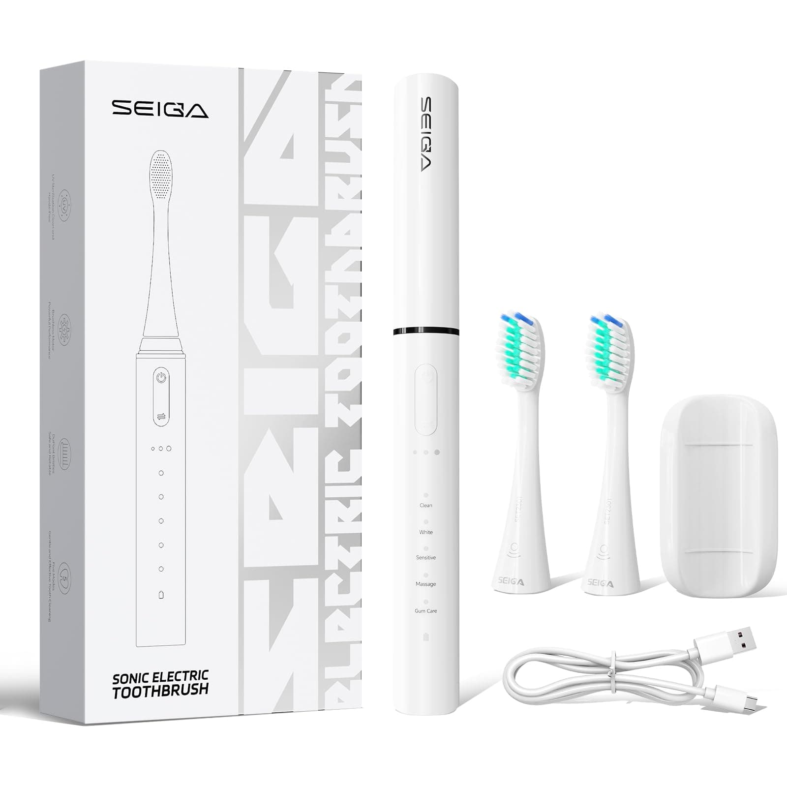 SEIGA sonic electric toothbrush with cover