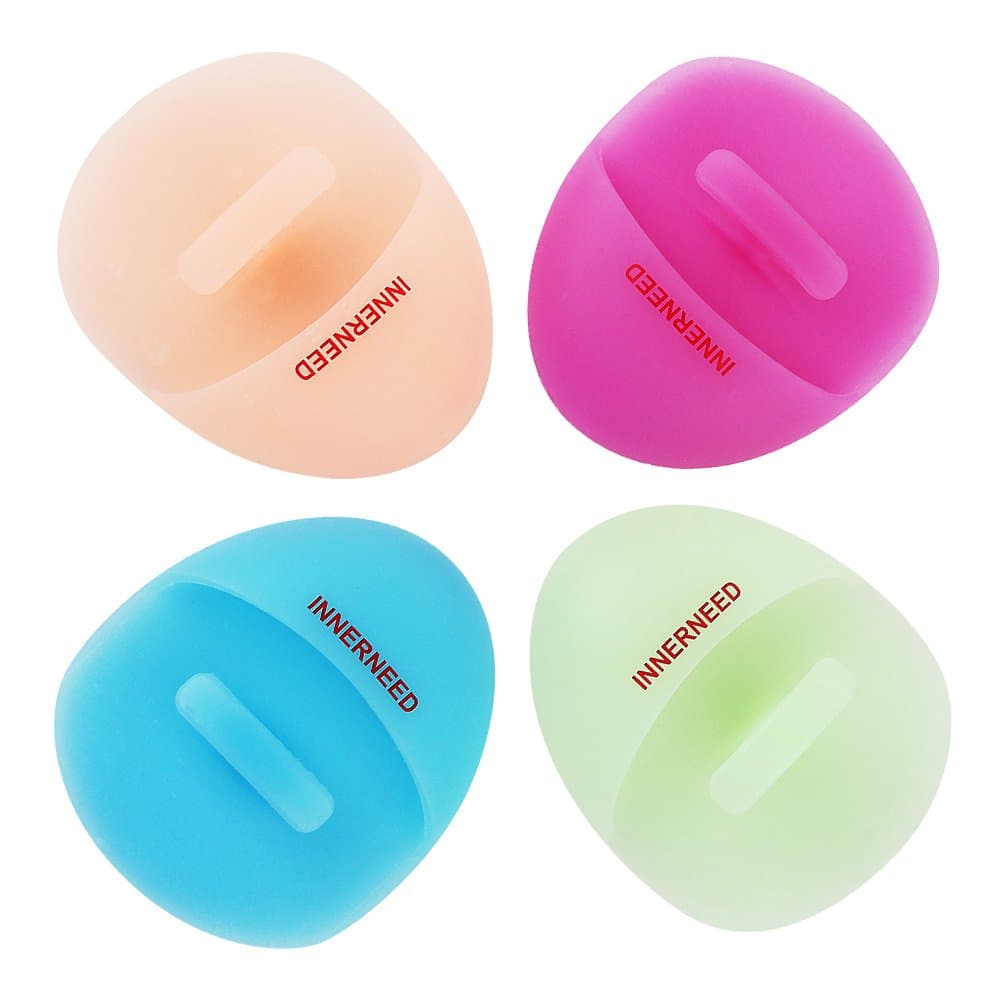 INNERNEED manual silicone facial scrubber with grip ring
