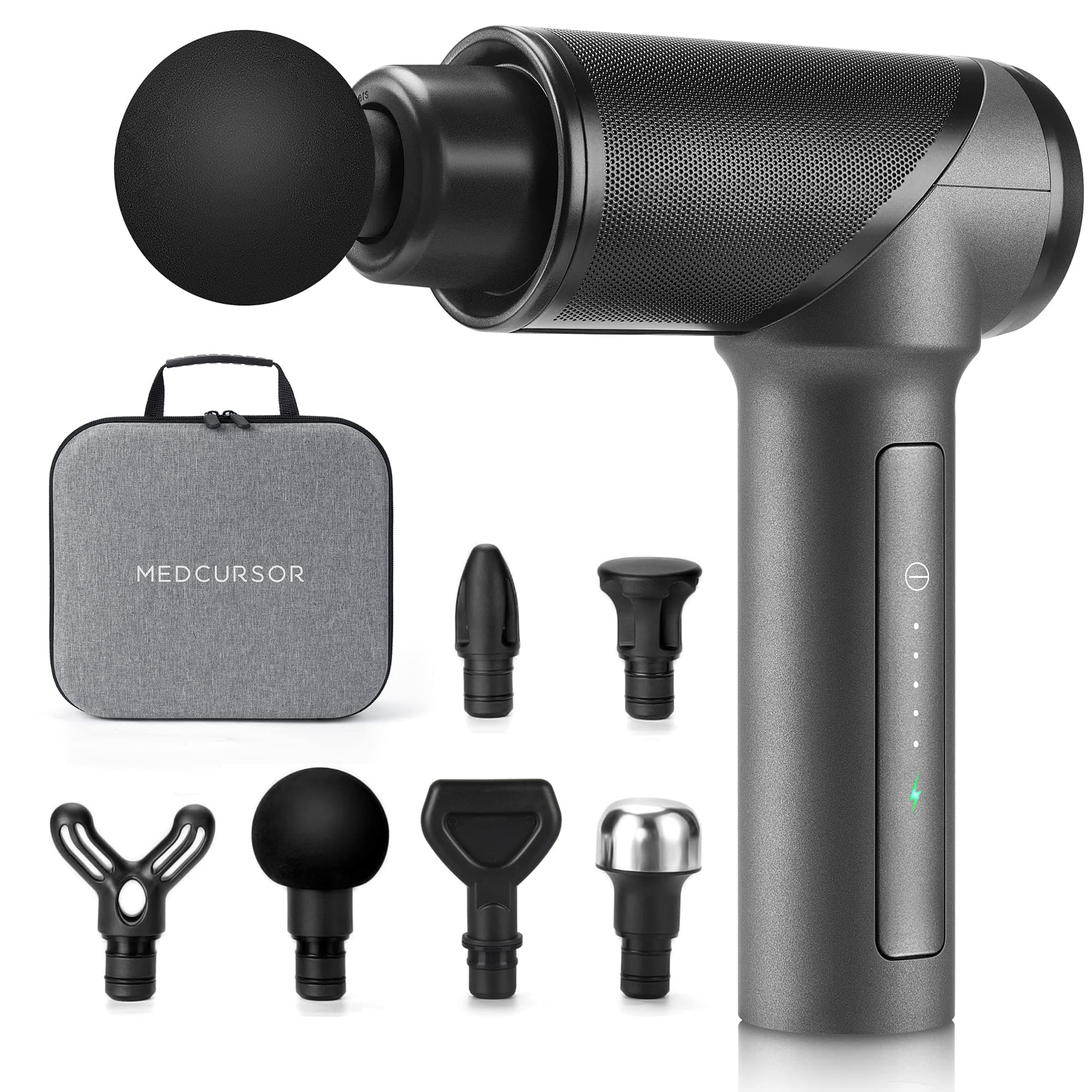 Medcursor massage gun in gray finish