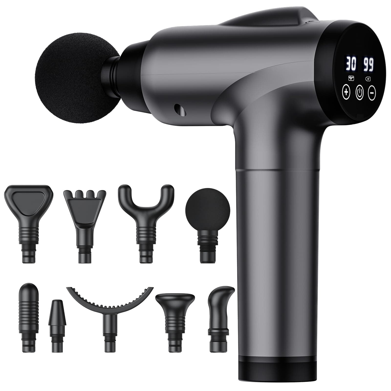 OLsky grey massage gun with attachments
