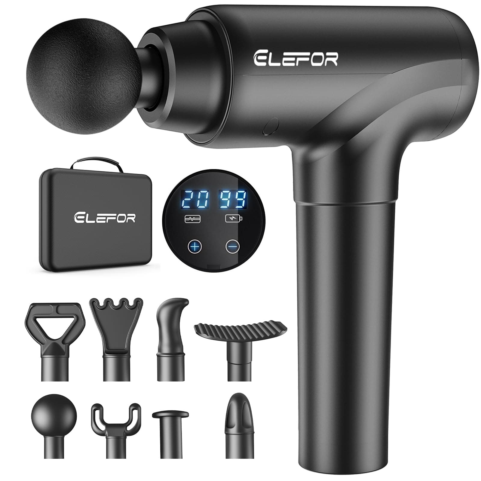 Matte black Elefor massage gun kit