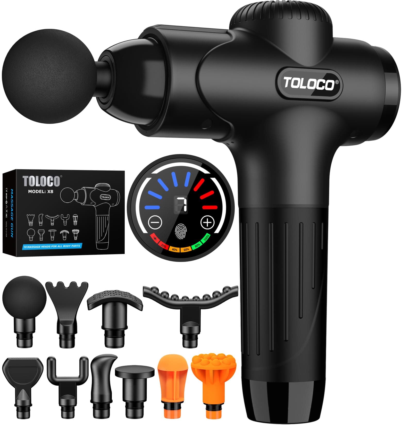TOLOCO massage gun and accessories