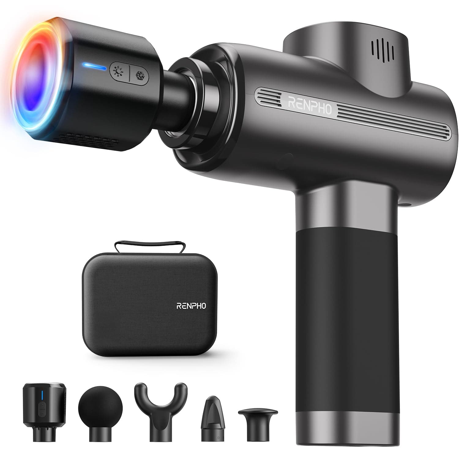 RENPHO Active Thermacool massage gun with dual temperature head