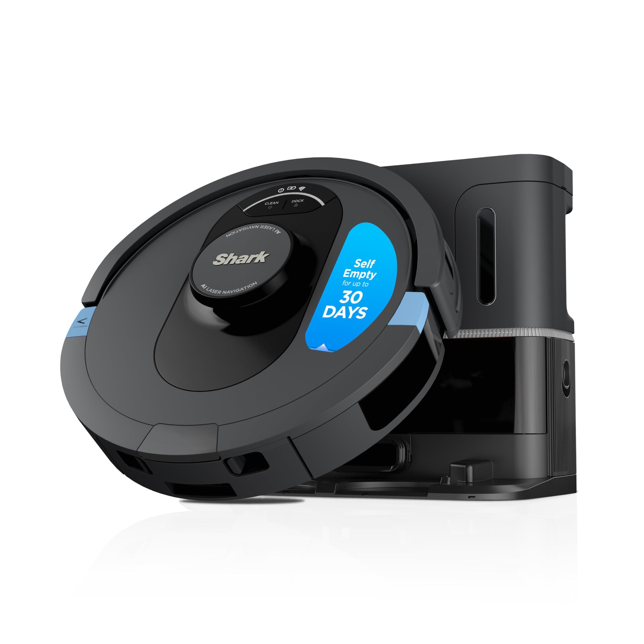 Shark AI Ultra robot vacuum docking at self-empty base