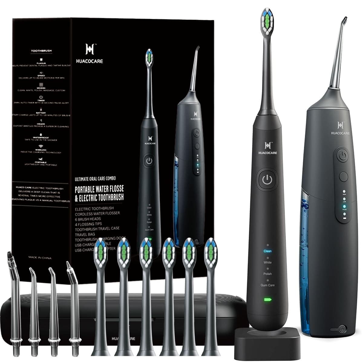 HUACO CARE brush and water flosser combo