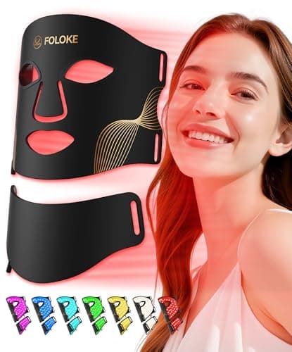 FOLOKE LED face and neck mask set on vanity