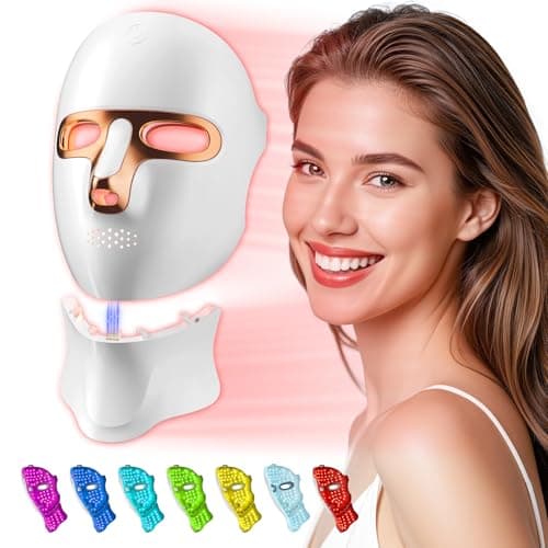 White gold Tinkoola LED mask resting on shelf