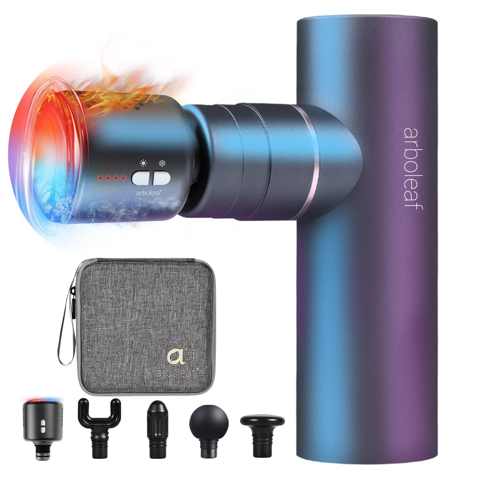 arboleaf Thermacool mini massage gun with aluminum head