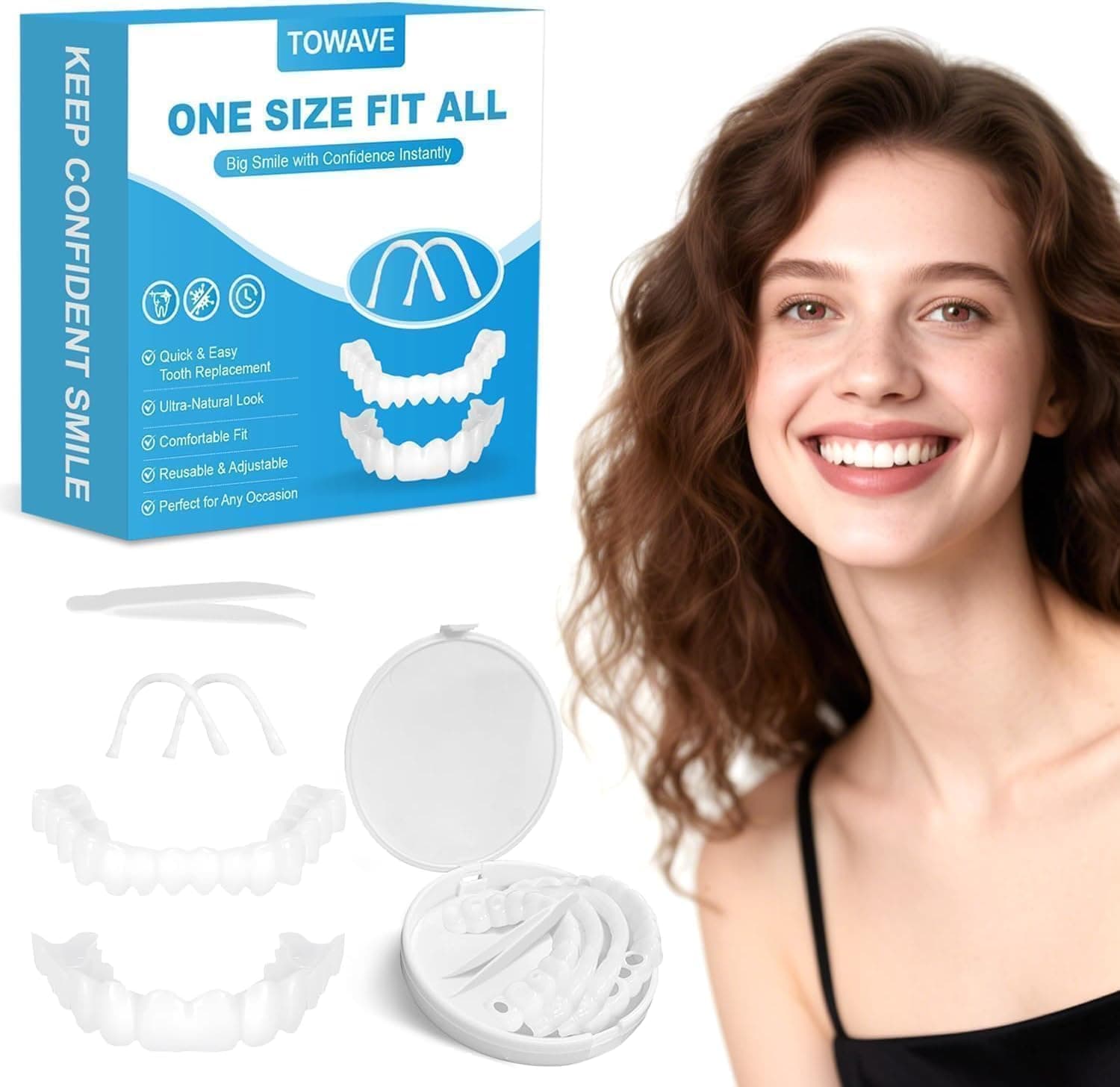 TOWAVE veneers resting in hand